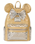 Minnie Mouse Metallic Gold & Silver Quilted Mini Backpack
