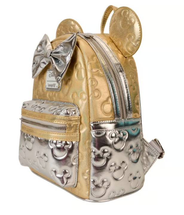 Minnie Mouse Metallic Gold & Silver Quilted Mini Backpack