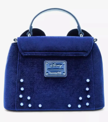 Minnie Mouse Blue Velvet & Pearls Crossbody Purse