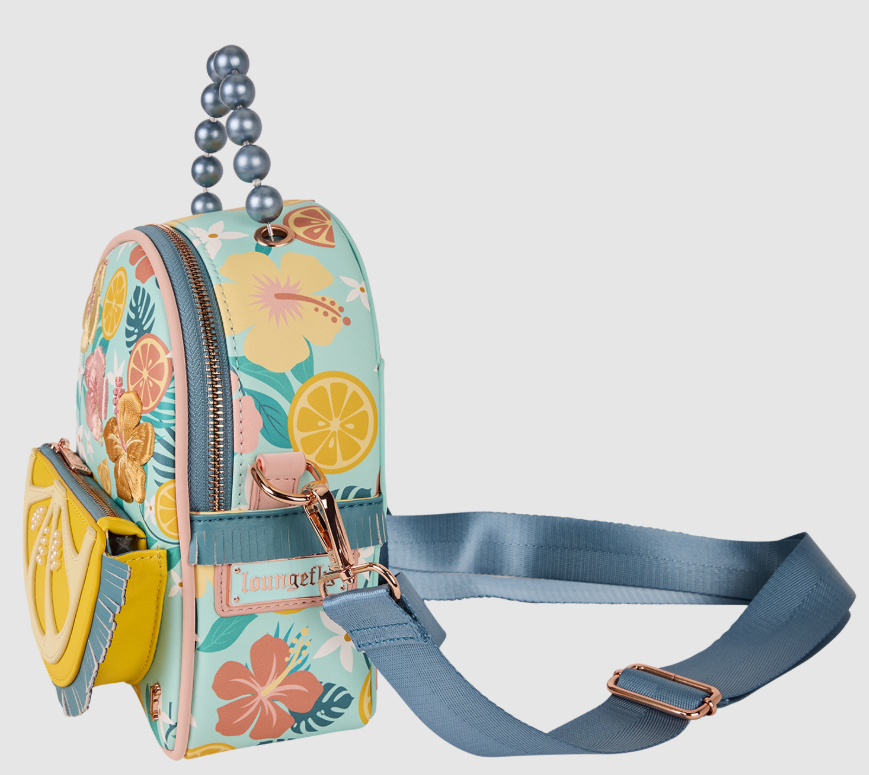 Tropical Lemon Floral Convertible Mini Backpack & Crossbody Bag